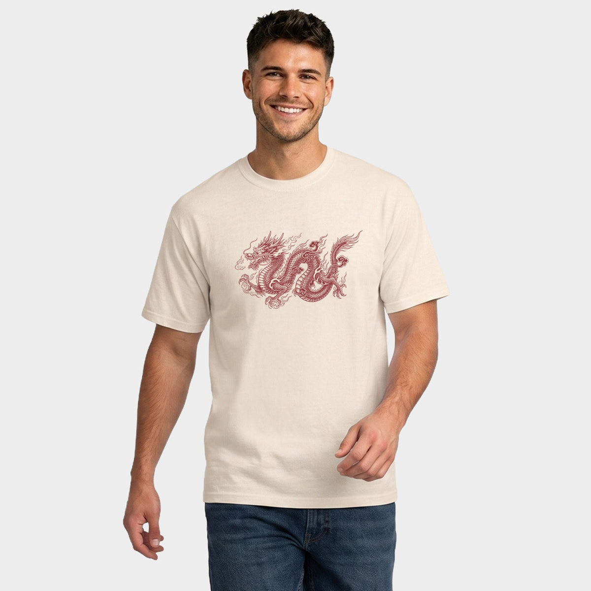 Flaming Dragon - Men's Garment Dyed Graphic T-Shirt