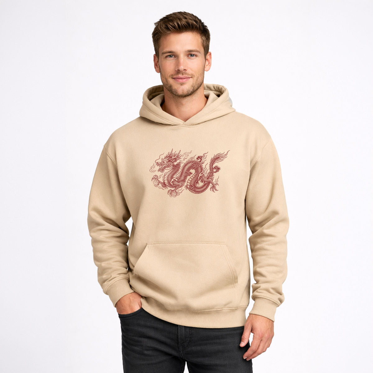 Flaming Dragon - Men's Graphic Hoodie