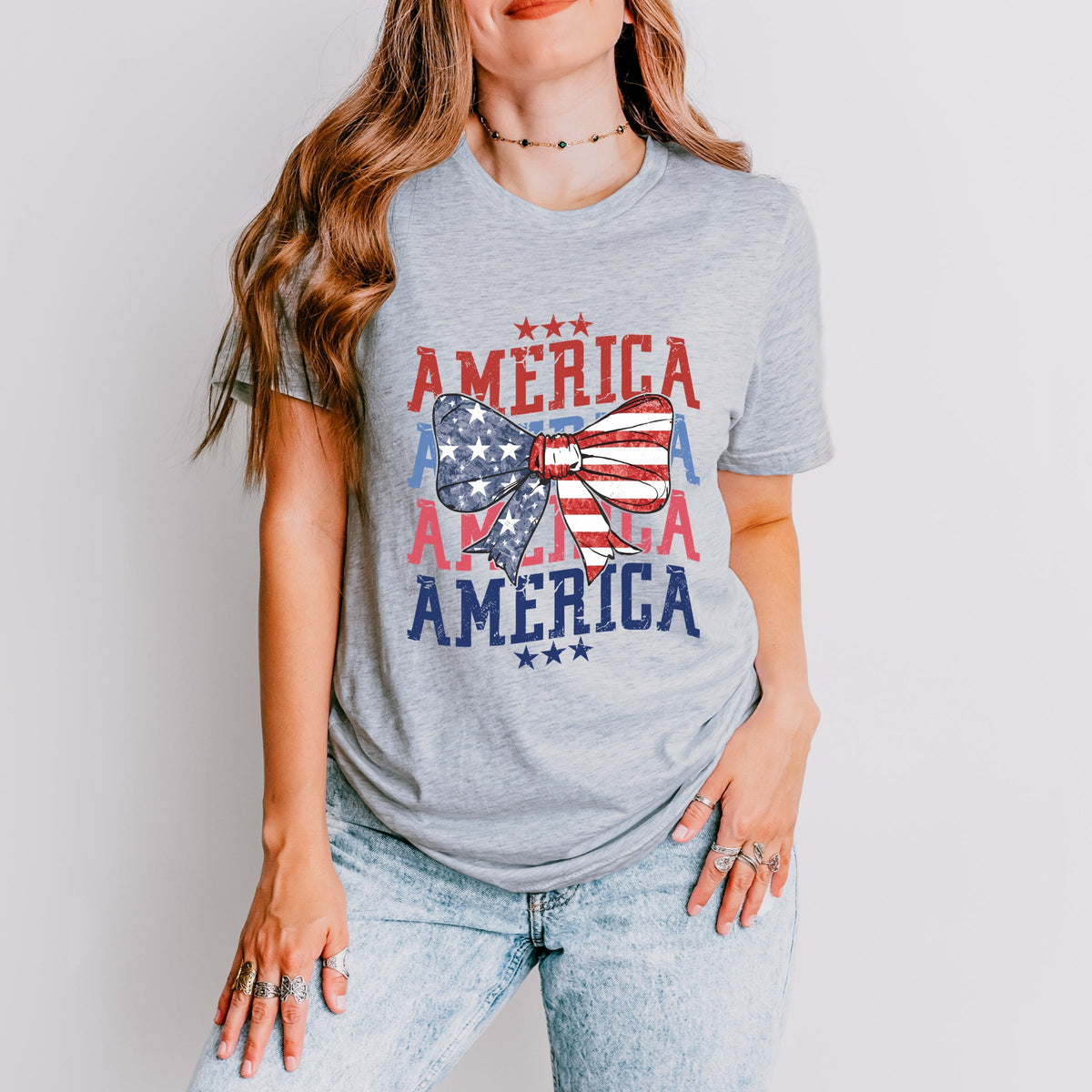 America Coquette Bow - Women's Short Sleeve Graphic T-Shirt