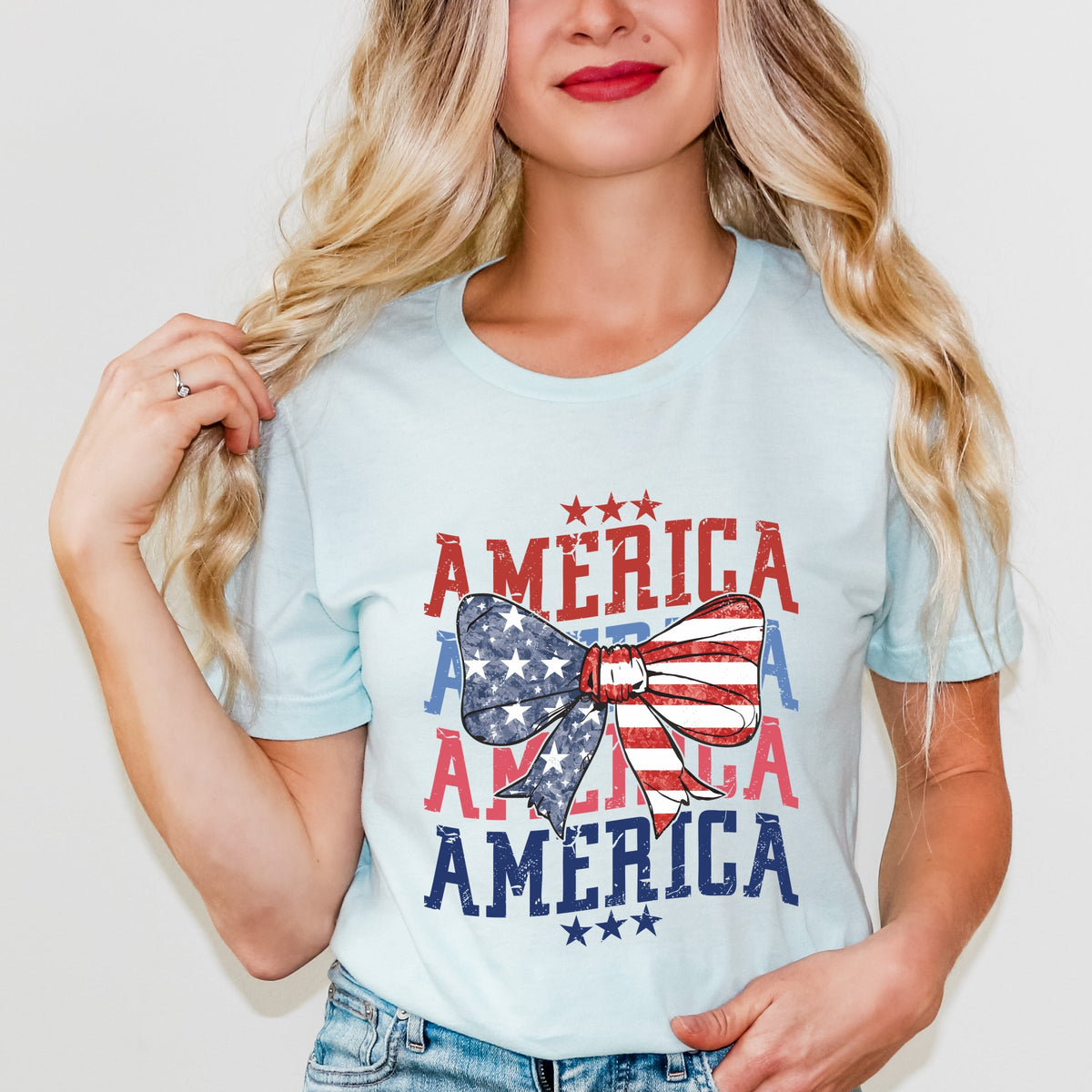 America Coquette Bow - Women's Short Sleeve Graphic T-Shirt