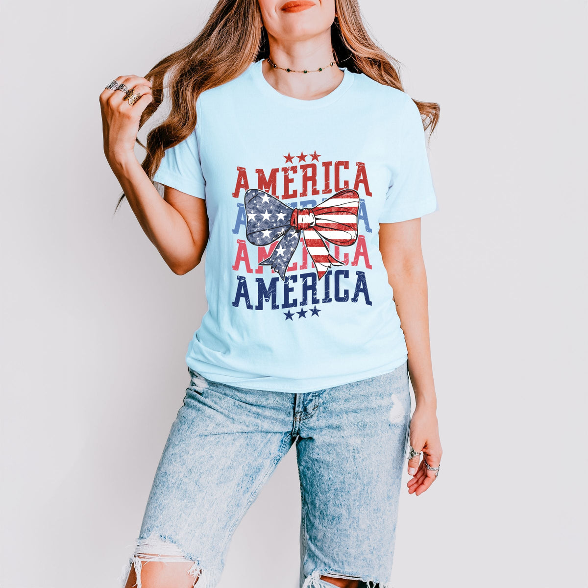 America Coquette Bow - Women's Short Sleeve Graphic T-Shirt