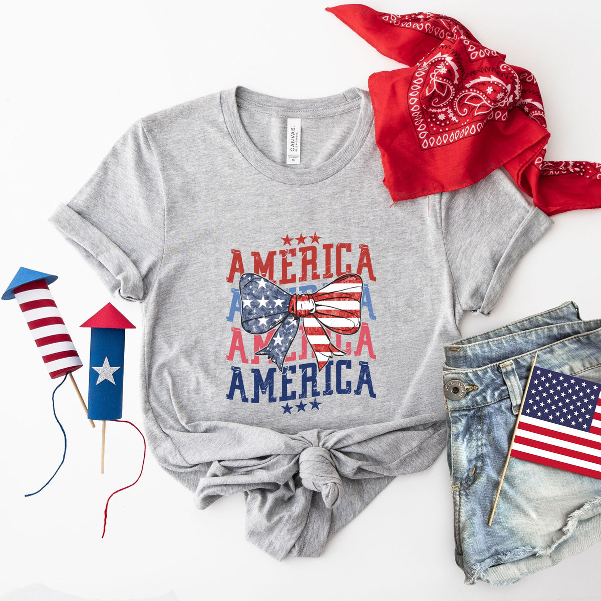 America Coquette Bow - Women's Short Sleeve Graphic T-Shirt