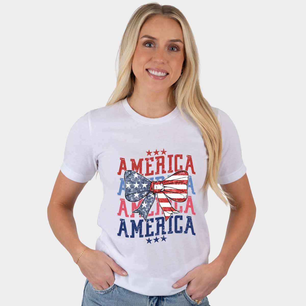 America Coquette Bow - Women's Short Sleeve Graphic T-Shirt