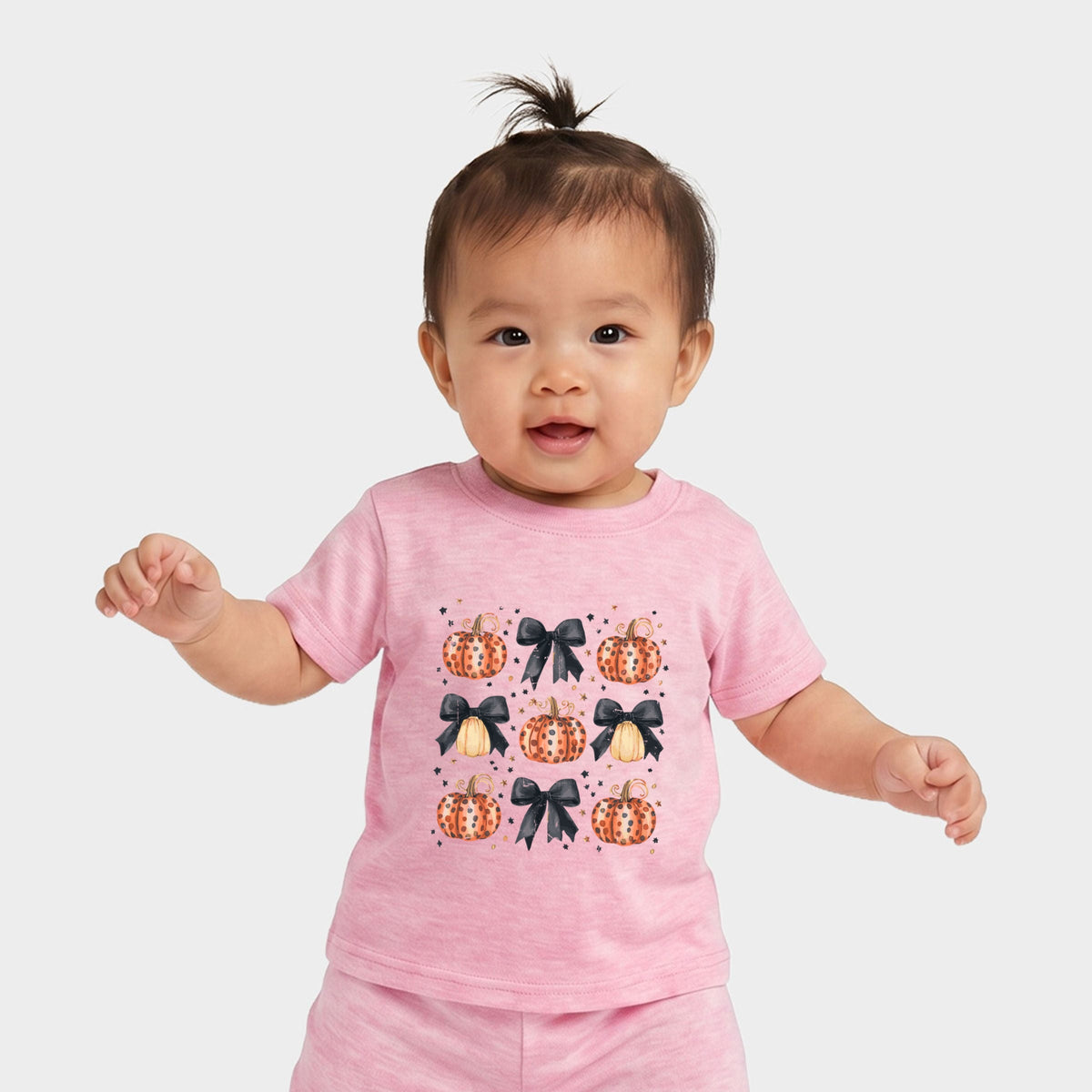 Coquette Black Bow Pumpkin Chart - Infant Jogger Pant Crew Set