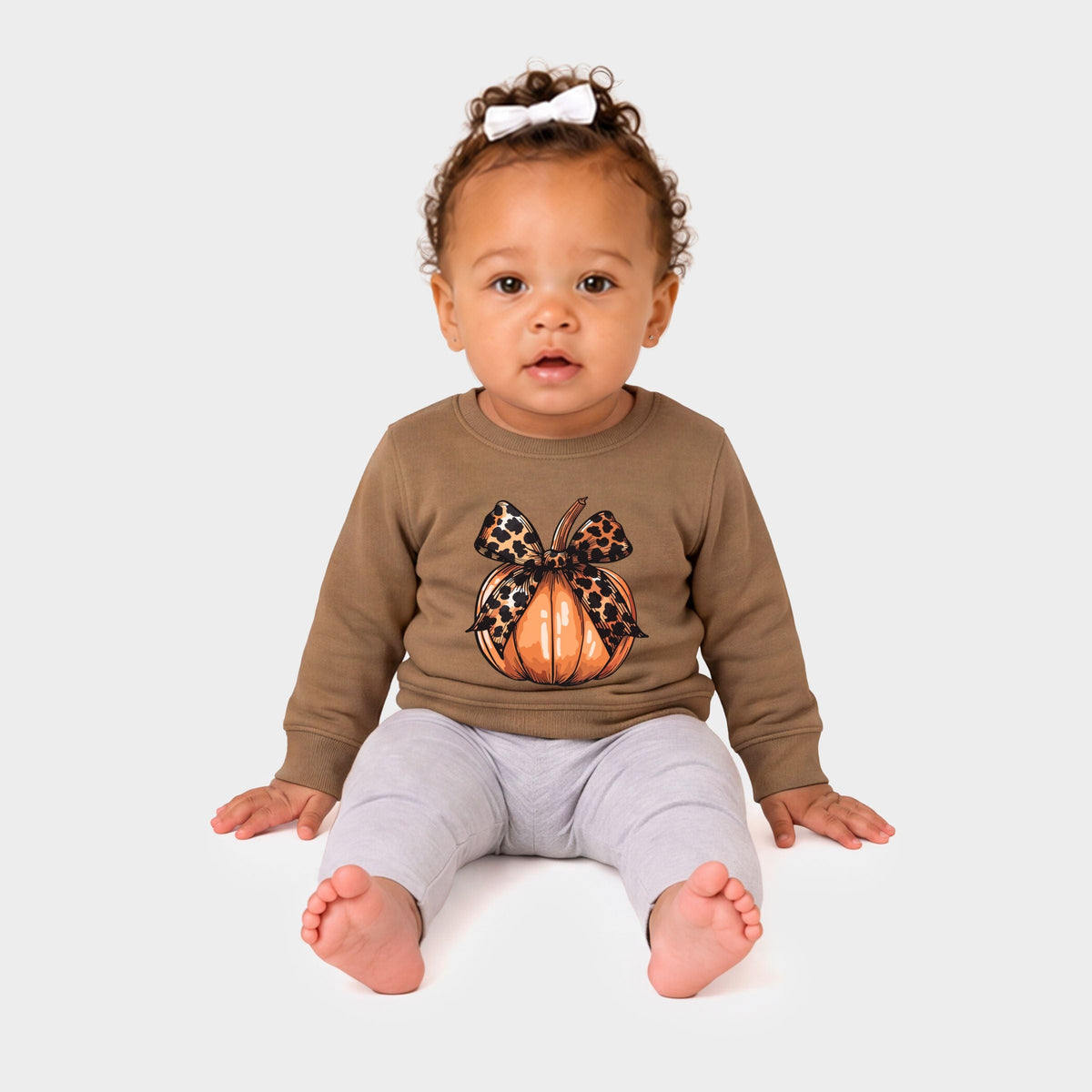 Coquette Fall Pumpkin - Infant Crew Fleece Sweatshirt
