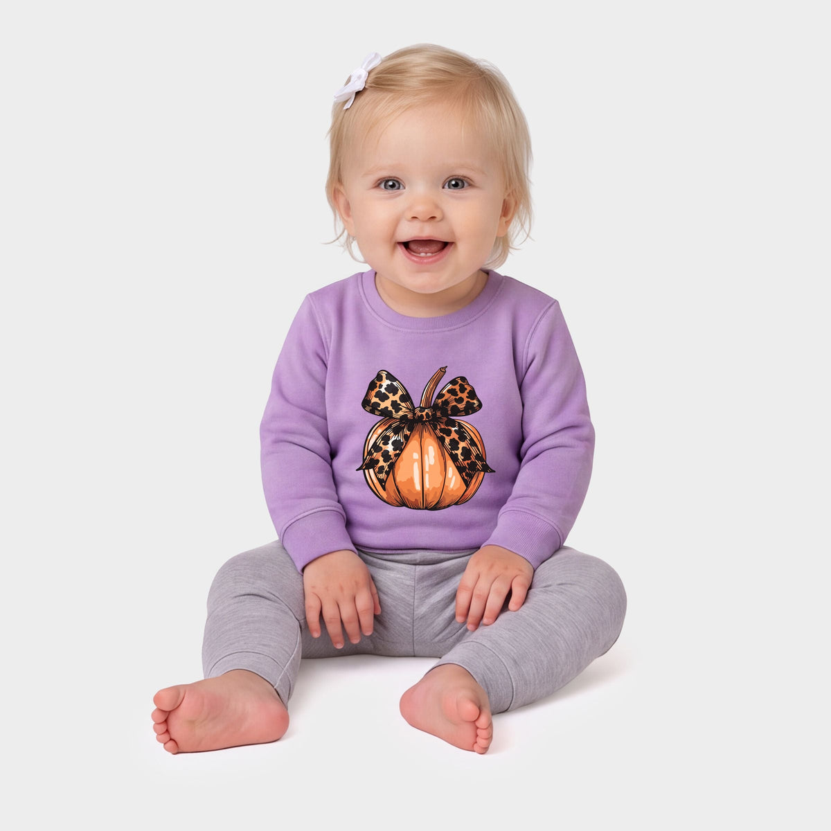 Coquette Fall Pumpkin - Infant Crew Fleece Sweatshirt