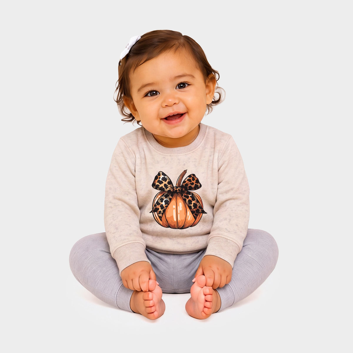 Coquette Fall Pumpkin - Infant Crew Fleece Sweatshirt