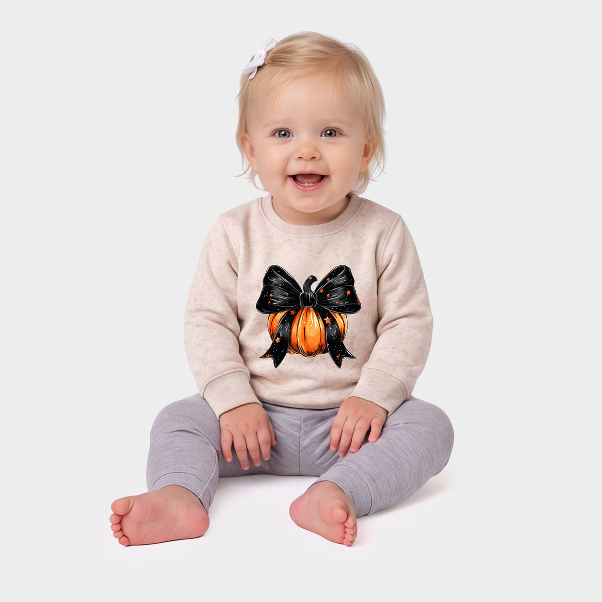 Coquette Halloween Pumpkin - Infant Crew Fleece Sweatshirt
