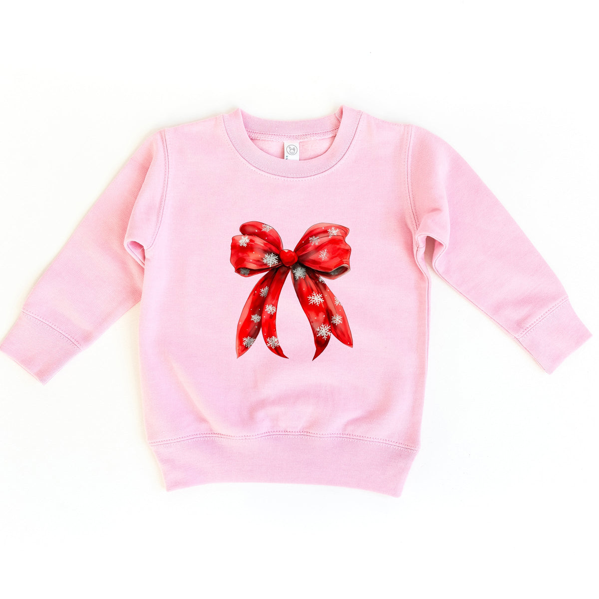 Coquette Christmas Snowflake Bow - Toddler Graphic Sweatshirt