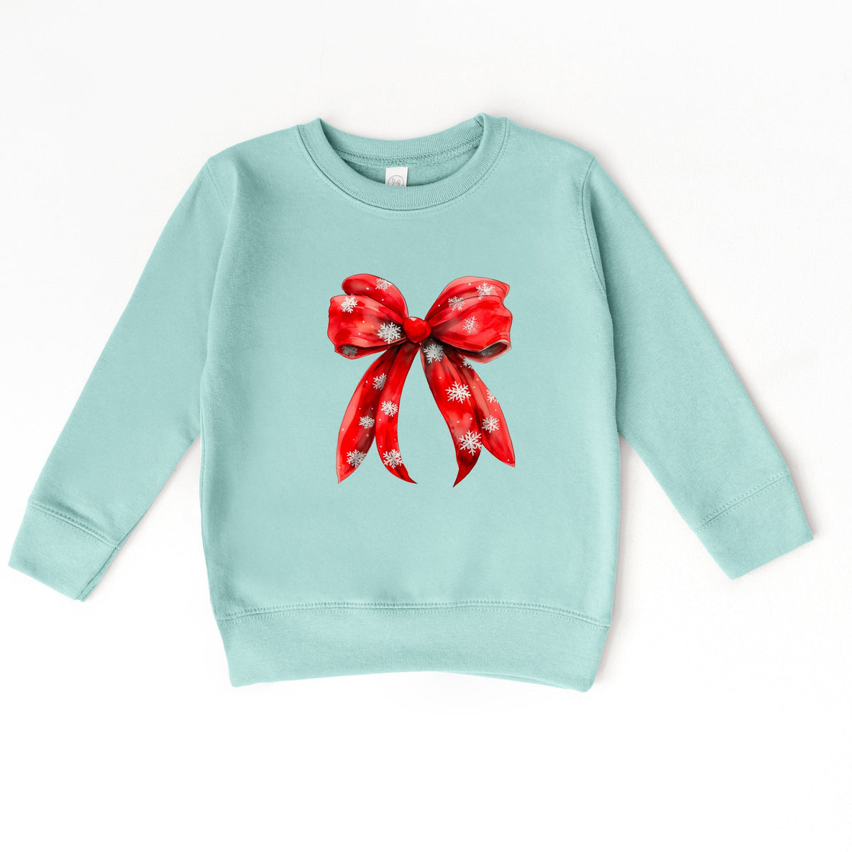 Coquette Christmas Snowflake Bow - Toddler Graphic Sweatshirt