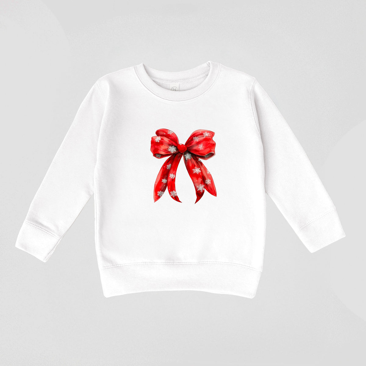 Coquette Christmas Snowflake Bow - Toddler Graphic Sweatshirt