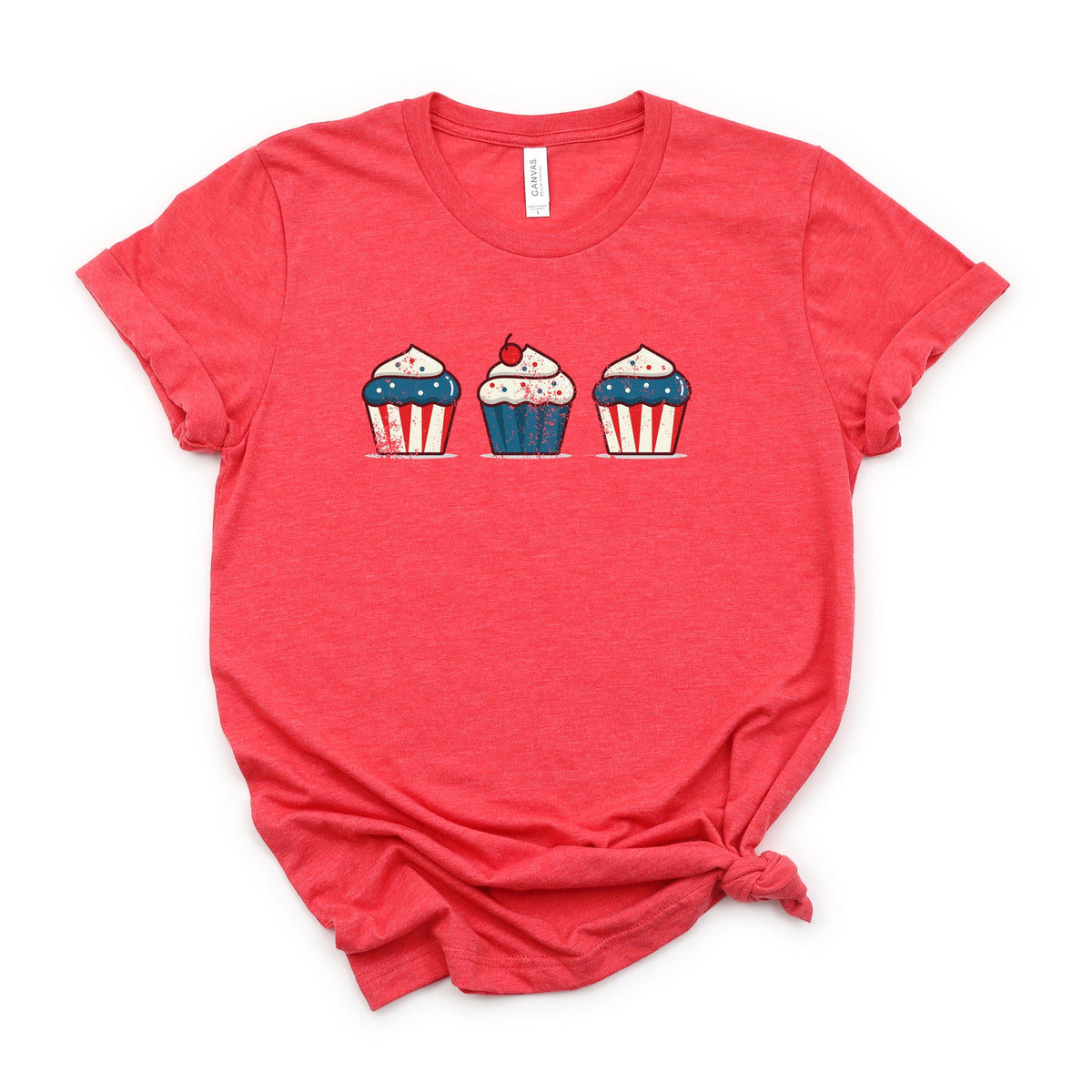 Patriotic Cupcakes - Women's Short Sleeve Graphic T-Shirt