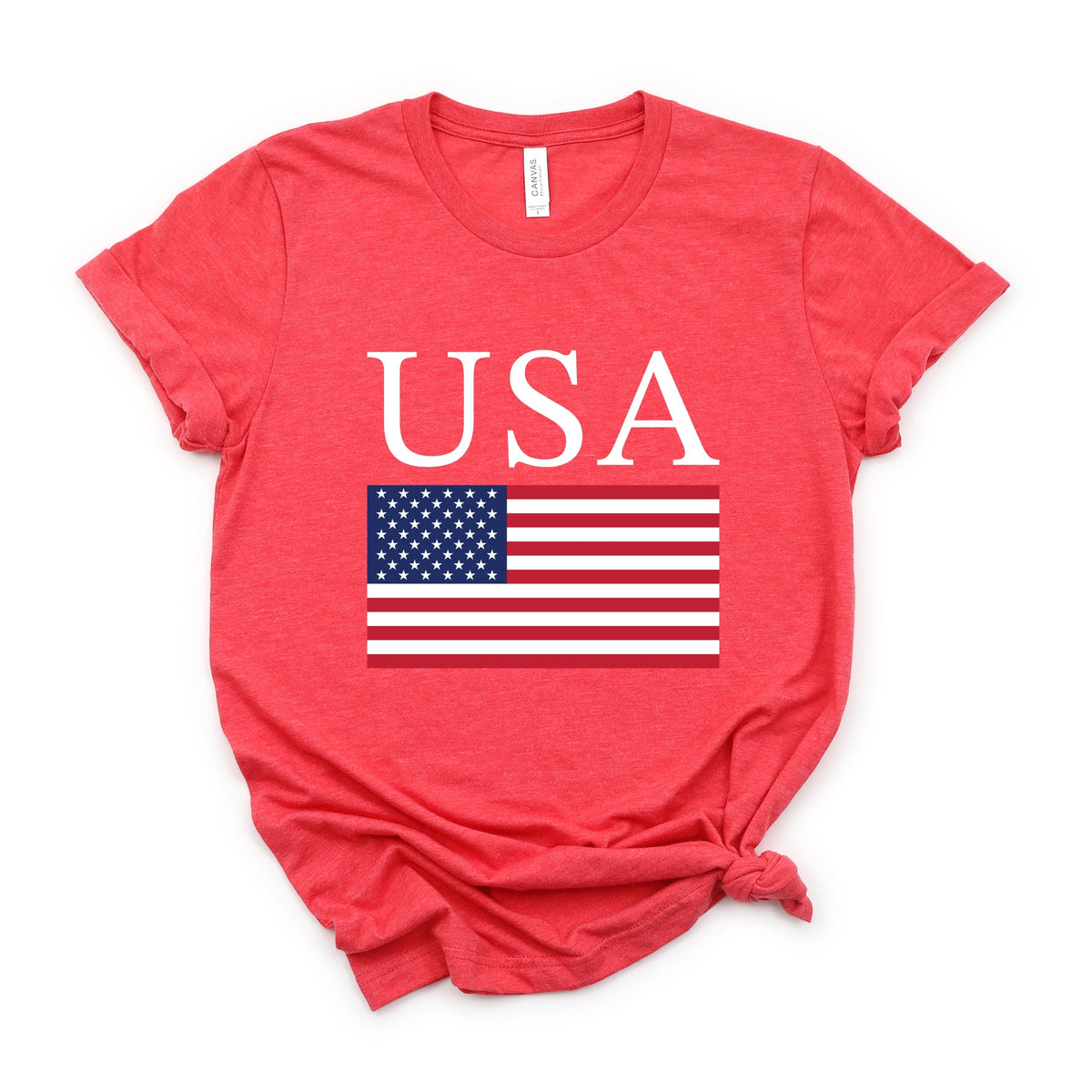 USA Flag Solid - Women's Short Sleeve Graphic T-Shirt