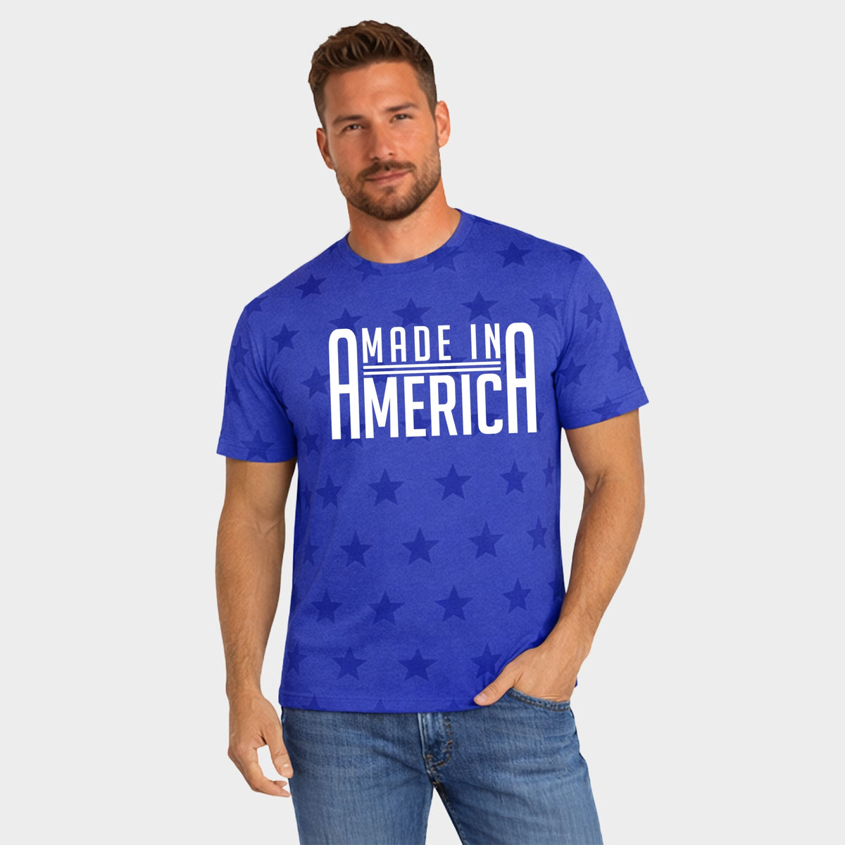 Made In America Rounded - Men's Short Sleeve Star Tee