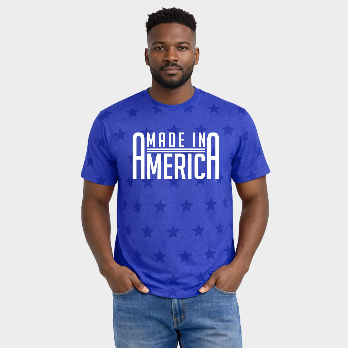 Made In America Rounded - Men's Short Sleeve Star Tee
