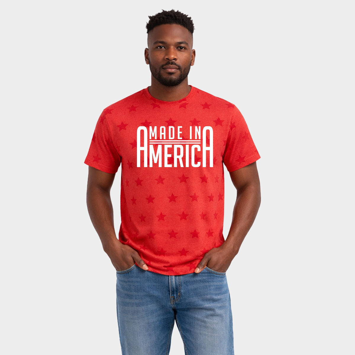Made In America Rounded - Men's Short Sleeve Star Tee