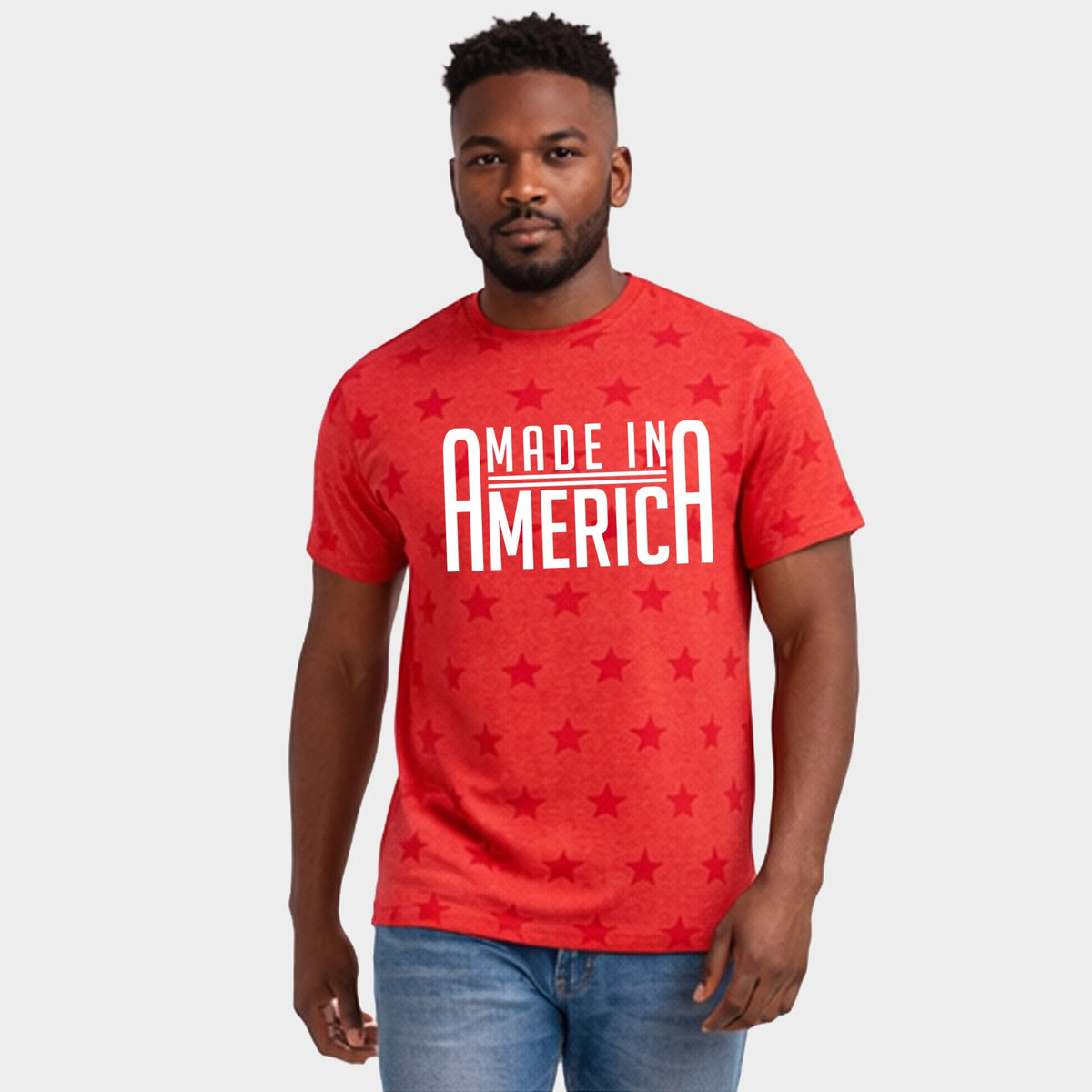Made In America Rounded - Men's Short Sleeve Star Tee
