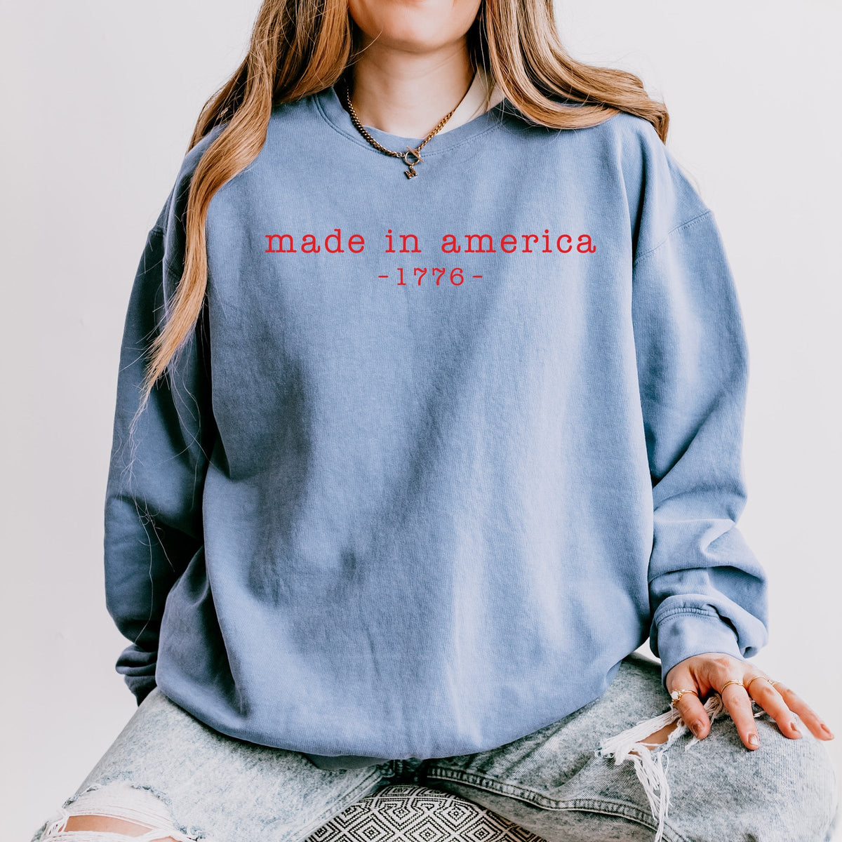 Made In America 1776 - Women's Lightweight Garment Dyed Sweatshirt