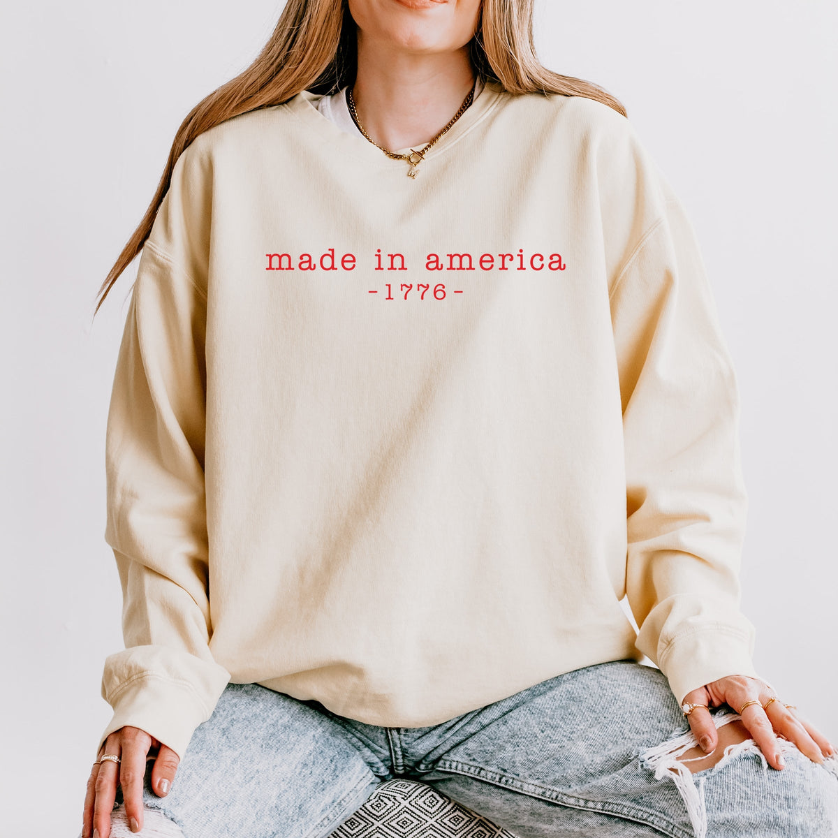 Made In America 1776 - Women's Lightweight Garment Dyed Sweatshirt
