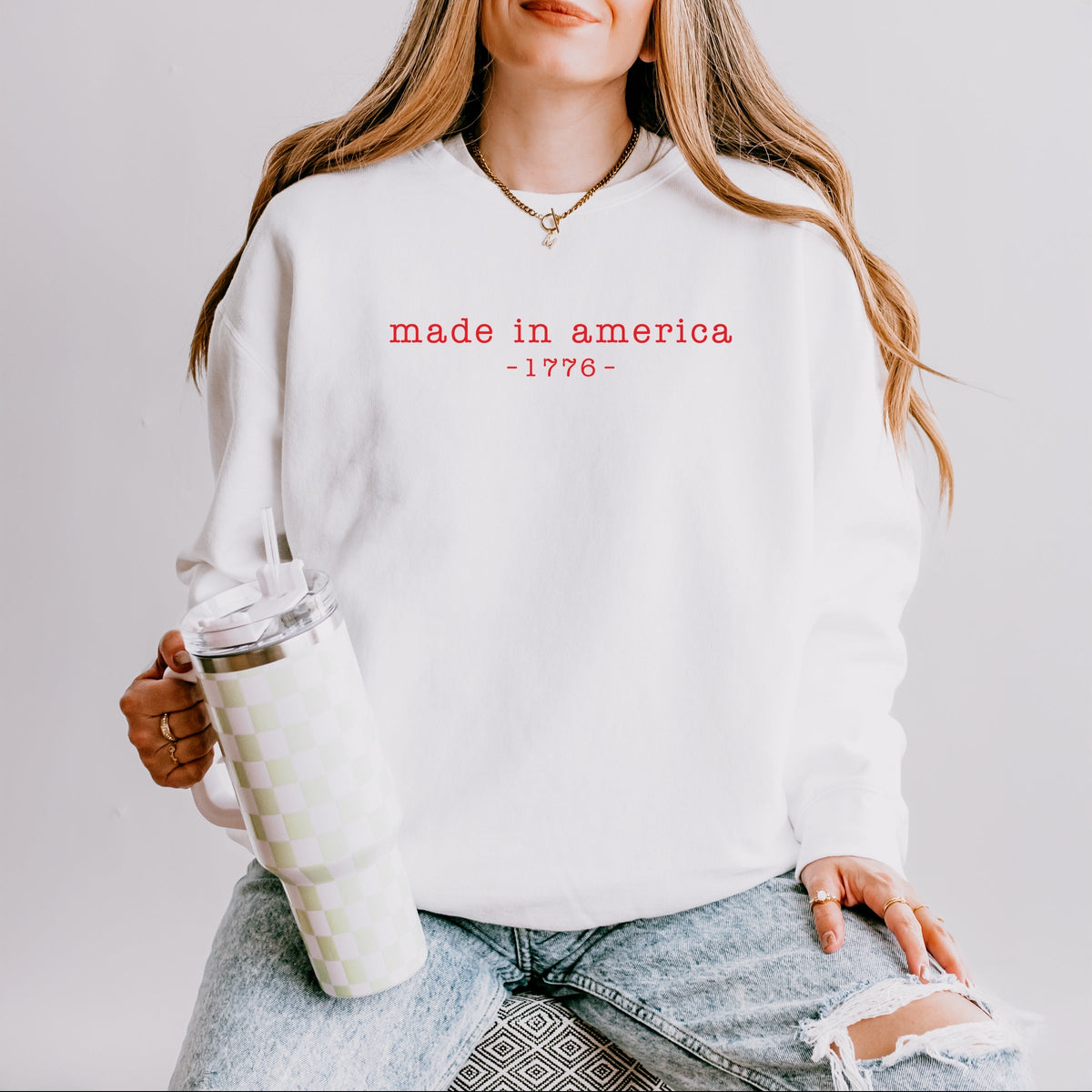 Made In America 1776 - Women's Lightweight Garment Dyed Sweatshirt