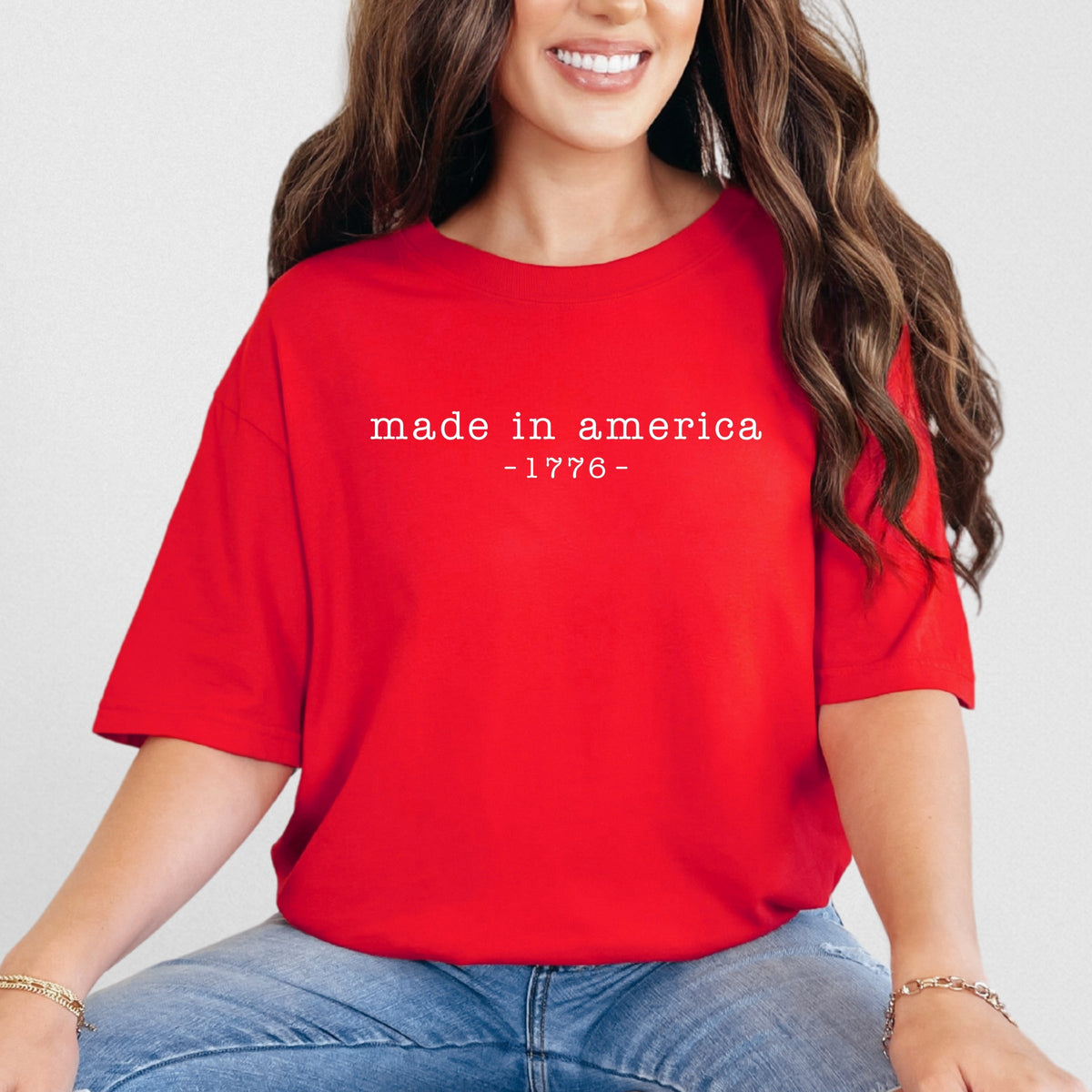 Made In America 1776 - Women's Garment Dyed Graphic T-Shirt