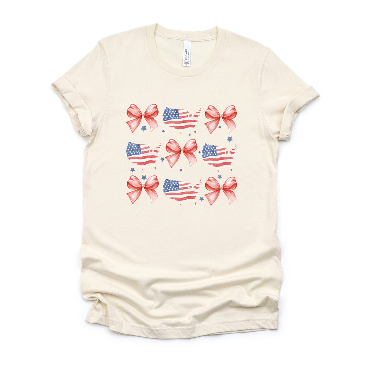 Patriotic America Stacked Coquette - Women's Short Sleeve Graphic T-Shirt