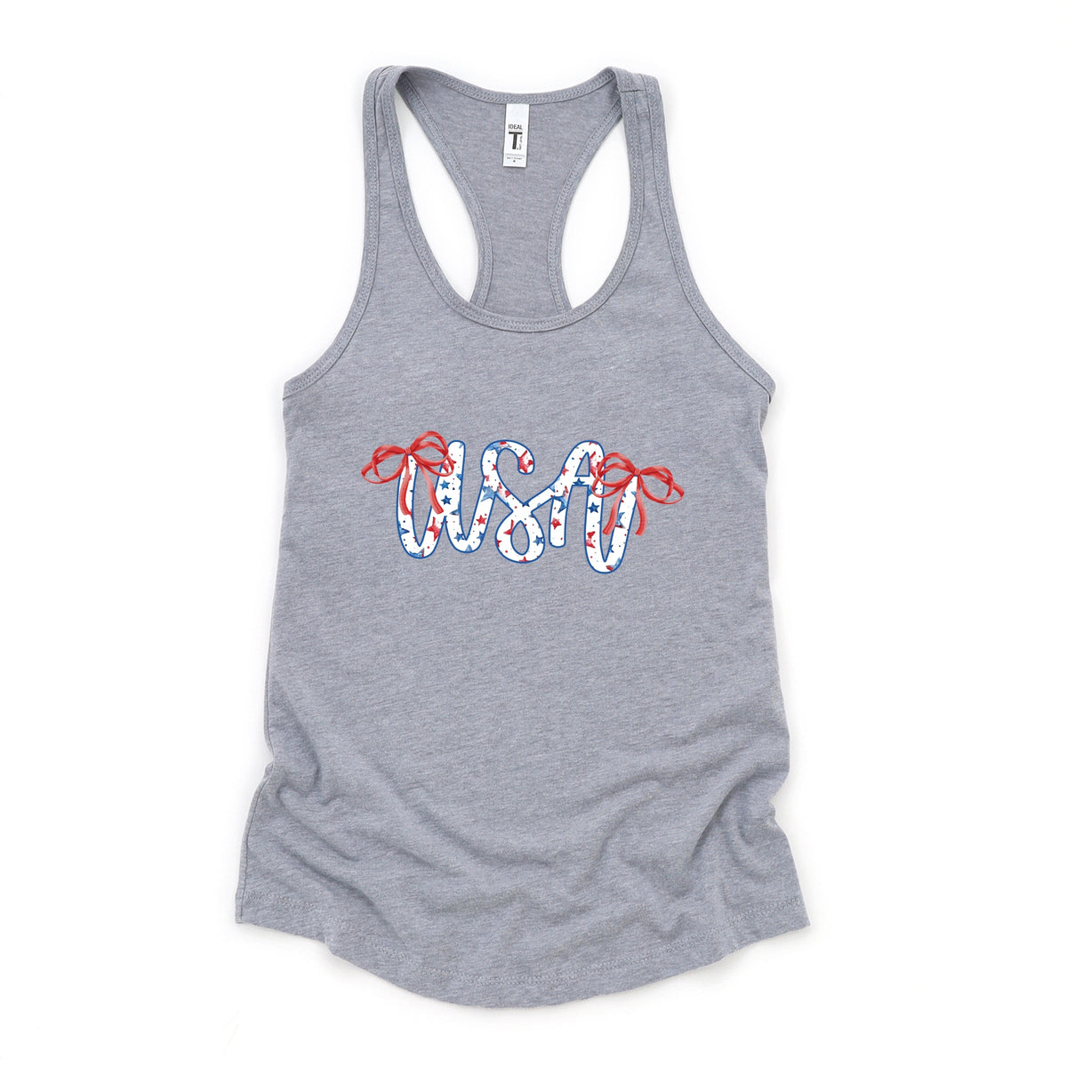USA Cursive Coquette - Women's Graphic Racerback Tank Top