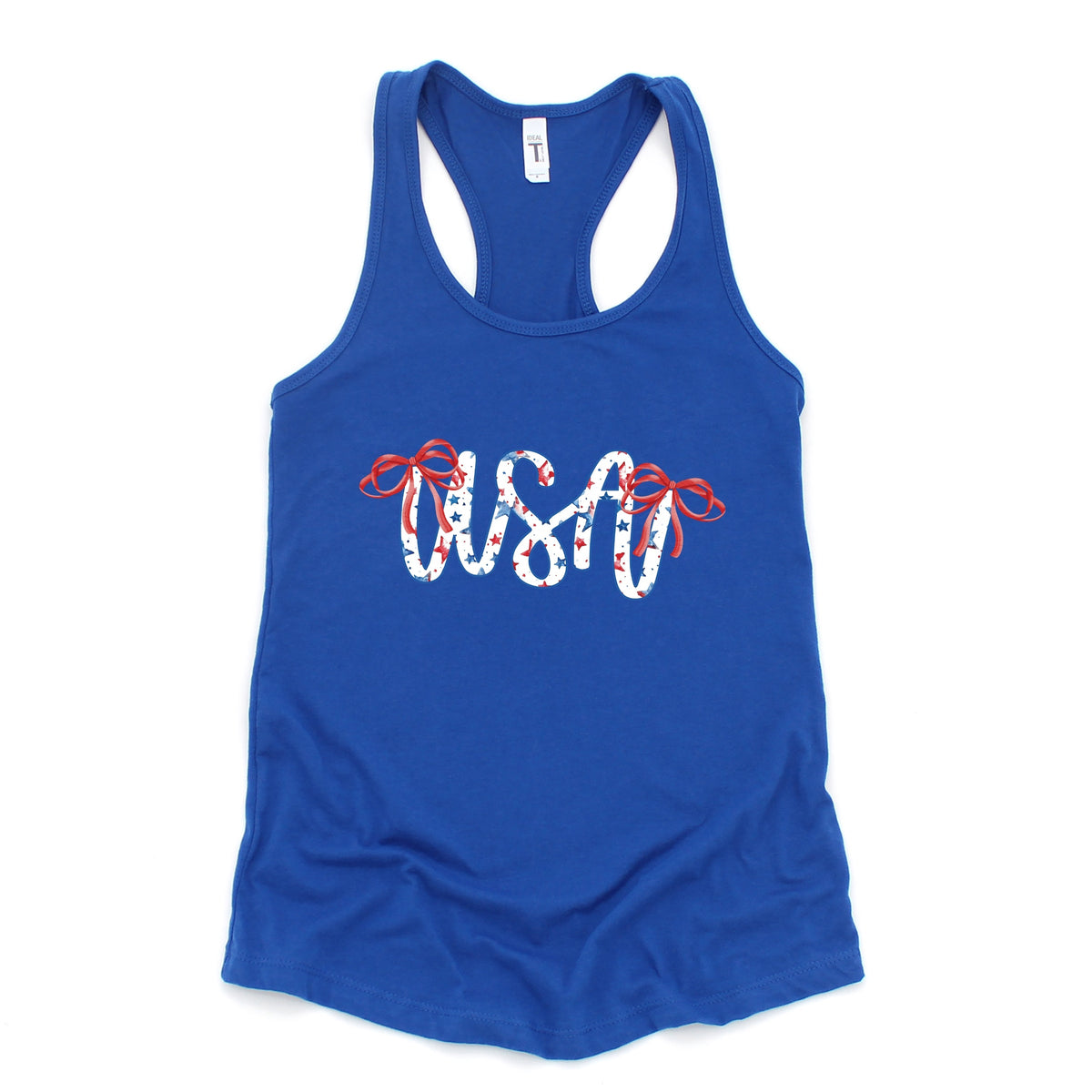 USA Cursive Coquette - Women's Graphic Racerback Tank Top