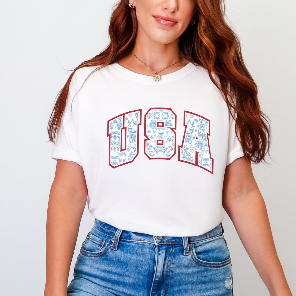 USA Blue Willow - Women's Garment Dyed Tee