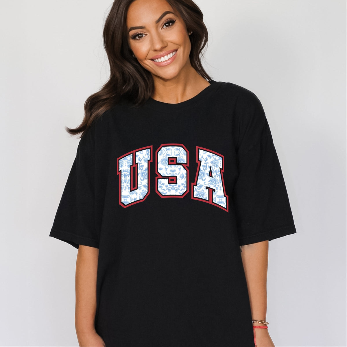 USA Blue Willow - Women's Garment Dyed Tee