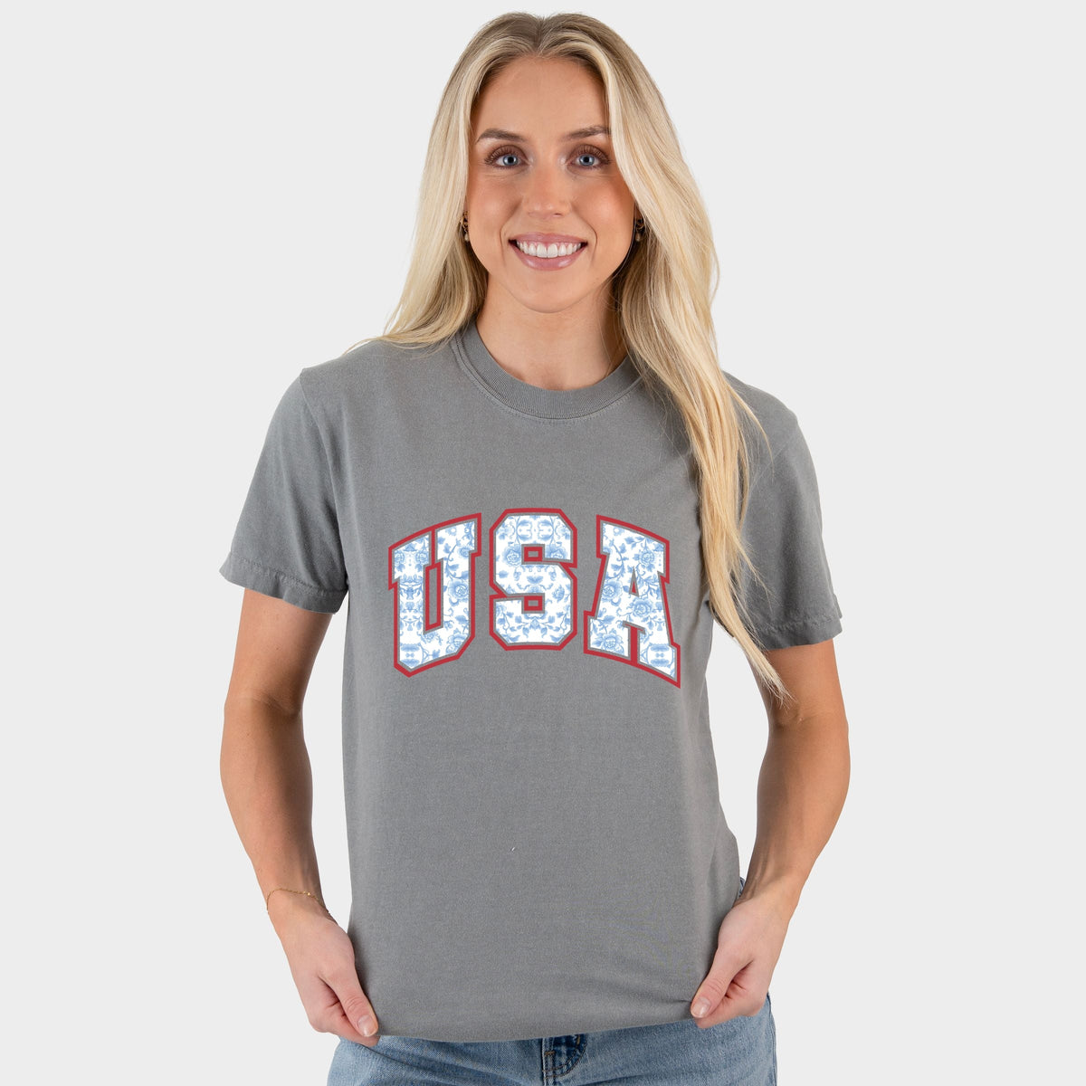 USA Blue Willow - Women's Garment Dyed Tee