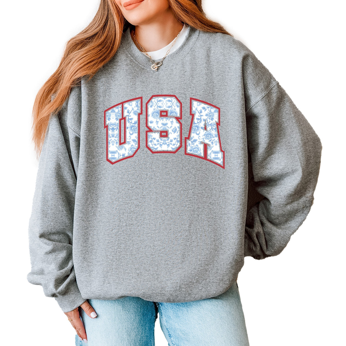 USA Blue Willow - Women's Sweatshirt