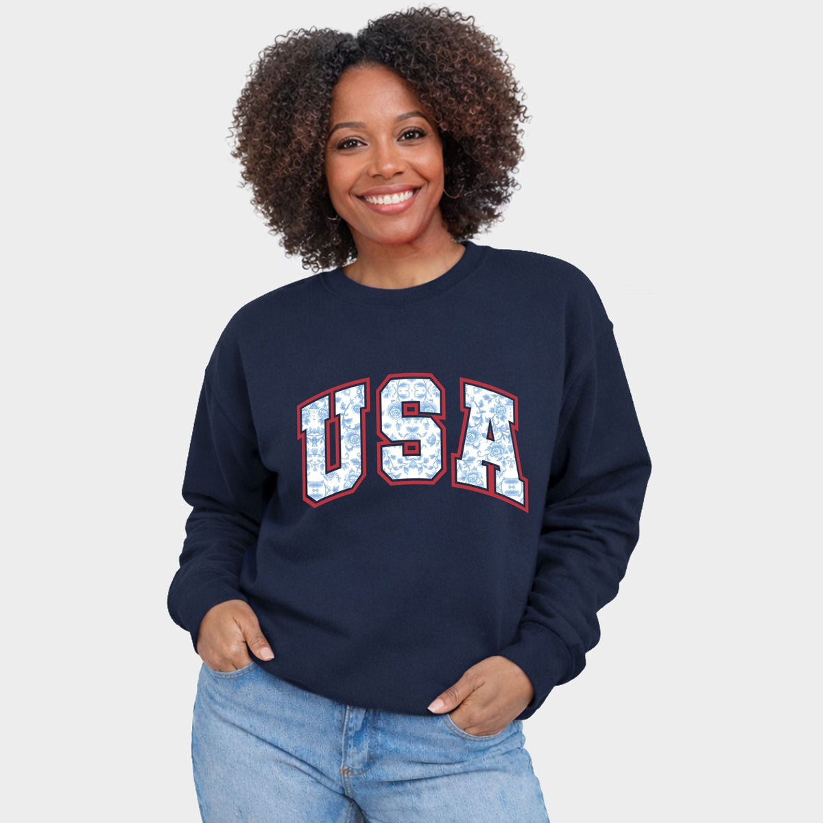 USA Blue Willow - Women's Sweatshirt