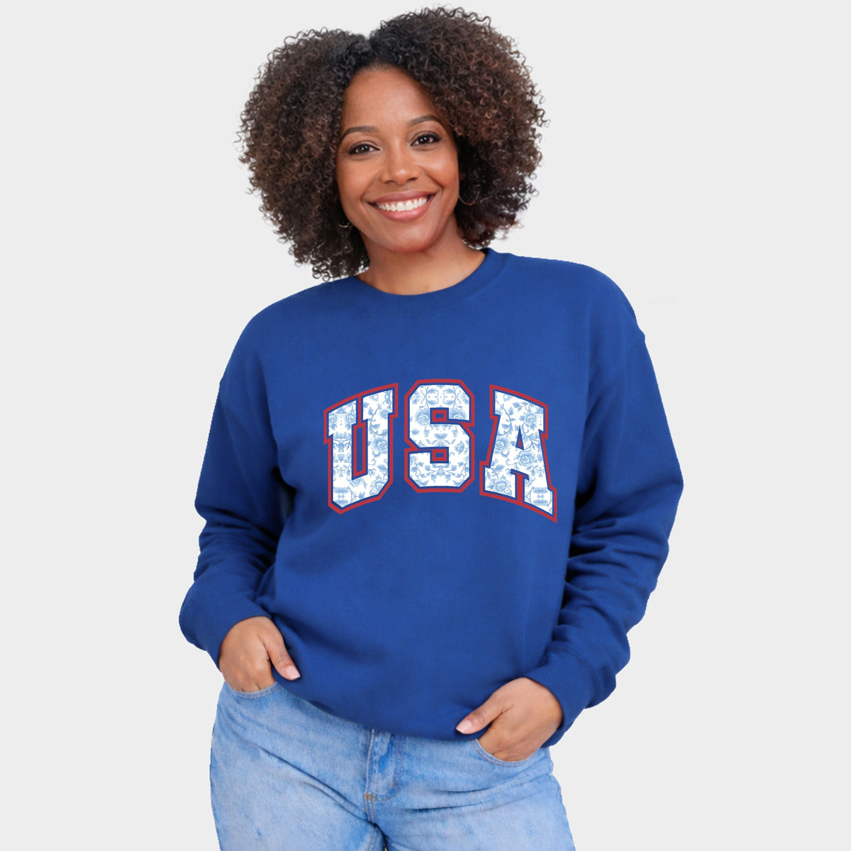 USA Blue Willow - Women's Sweatshirt