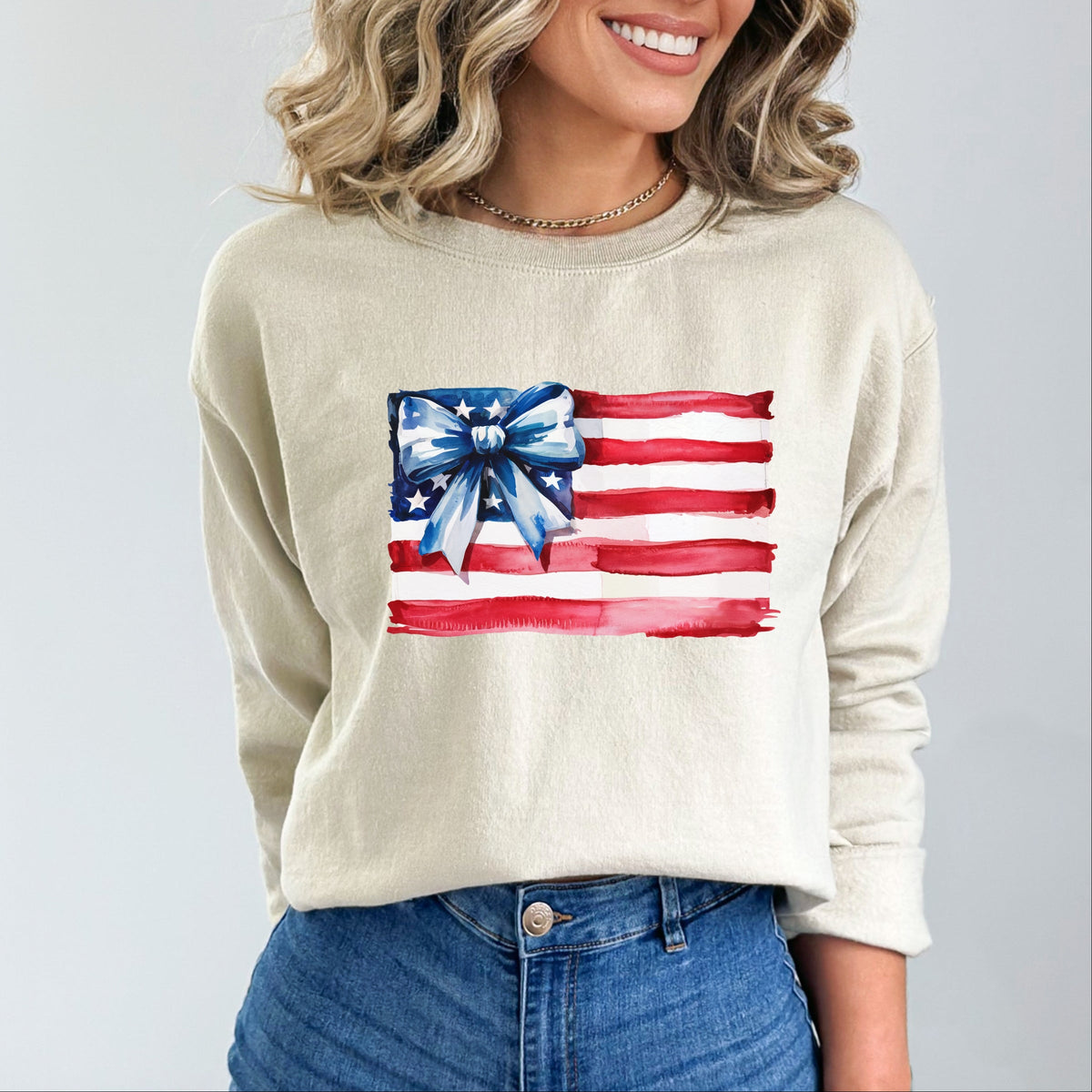 USA Flag Coquette - Women's Graphic Sweatshirt