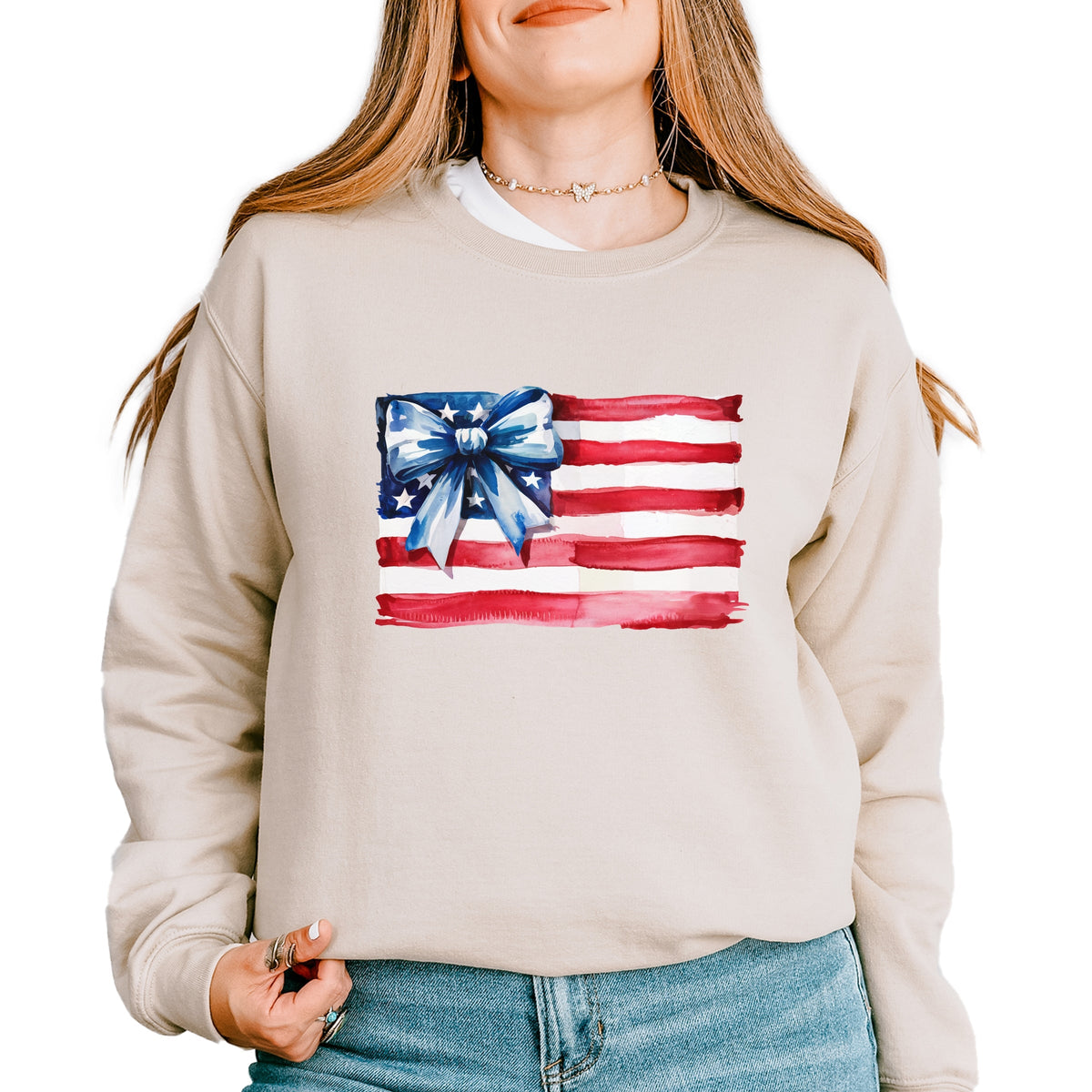 USA Flag Coquette - Women's Graphic Sweatshirt