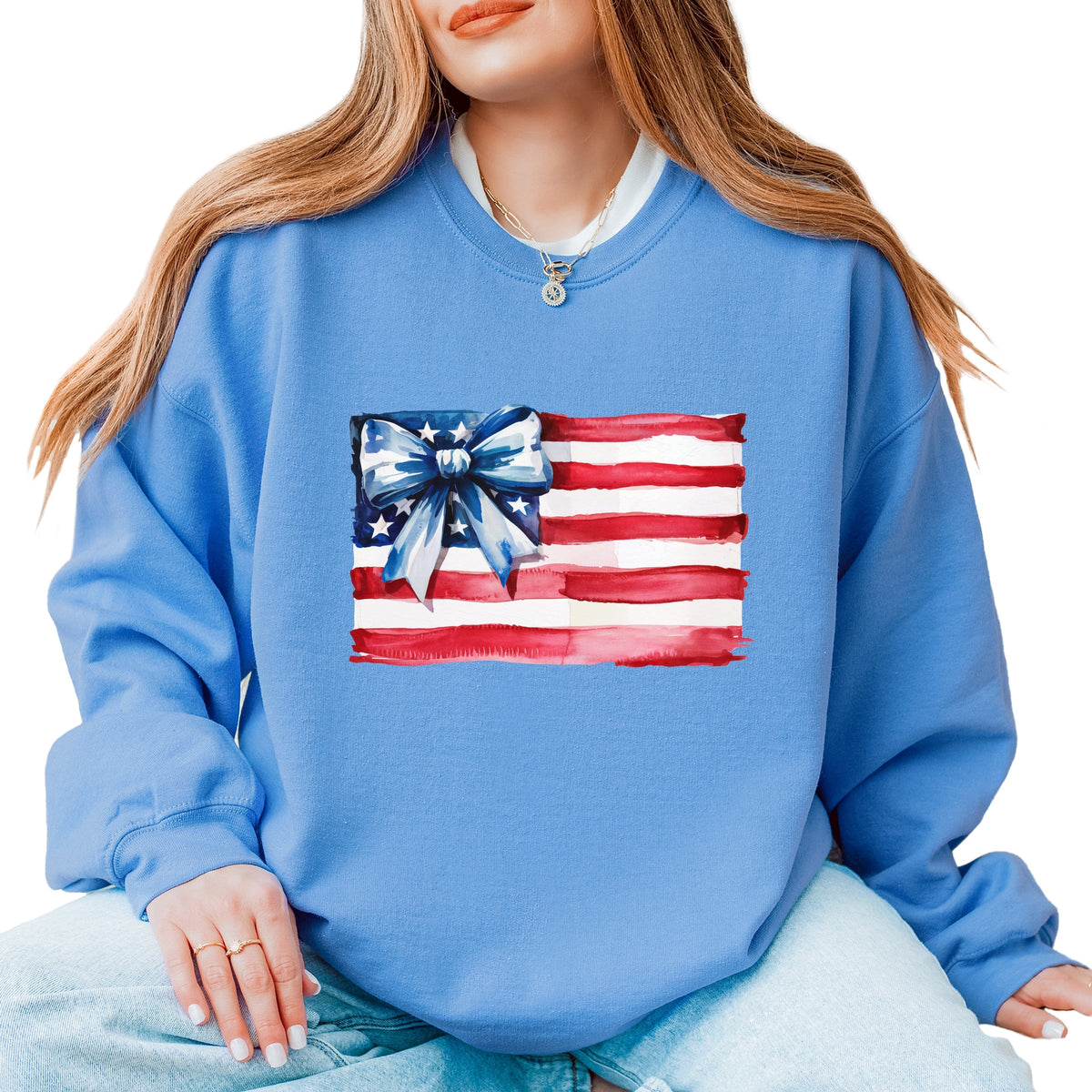 USA Flag Coquette - Women's Graphic Sweatshirt
