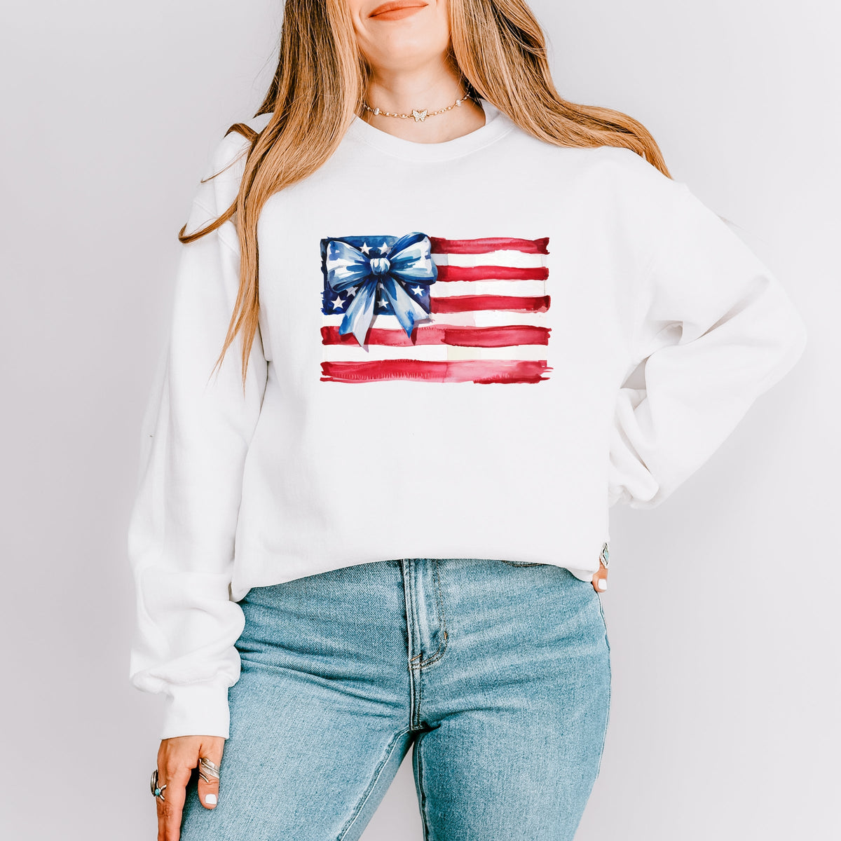 USA Flag Coquette - Women's Graphic Sweatshirt