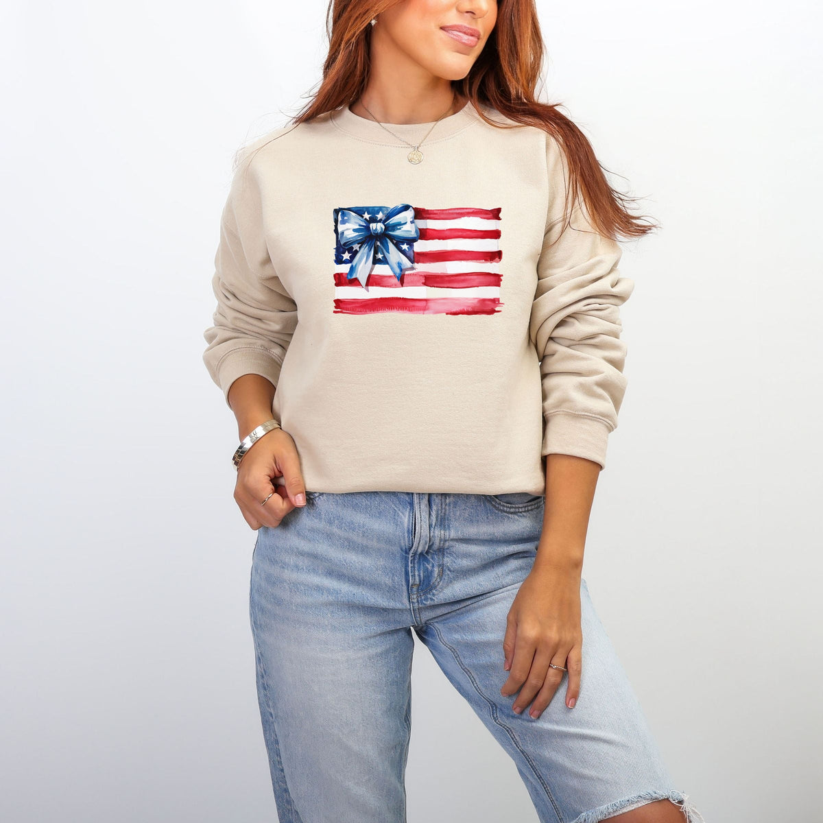 USA Flag Coquette - Women's Graphic Sweatshirt
