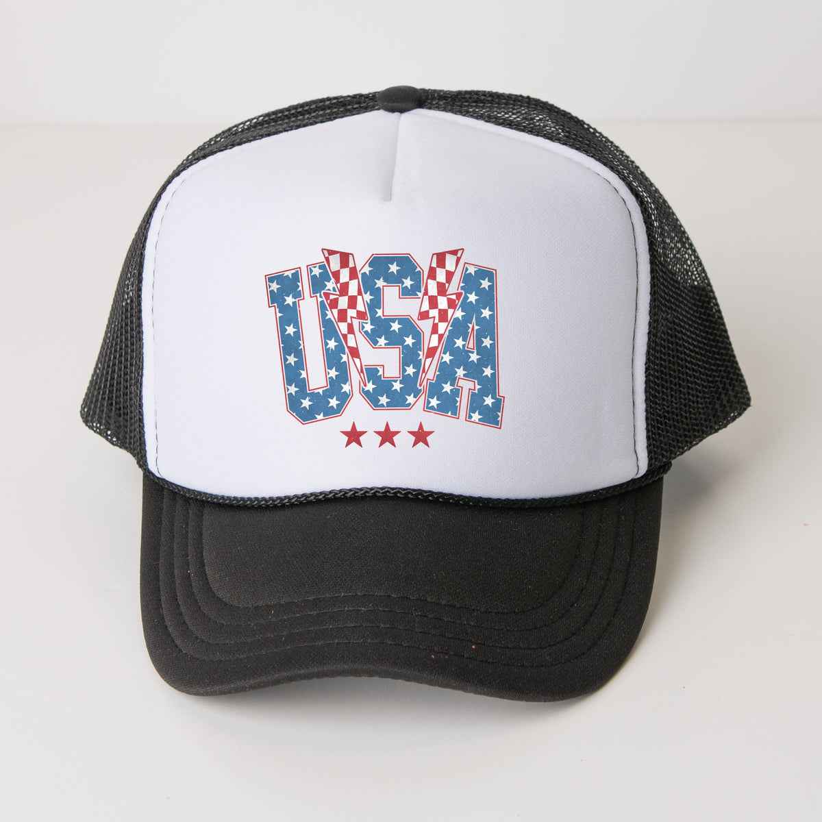 USA Checkered Lightning - Youth Graphic Foam Trucker Hat