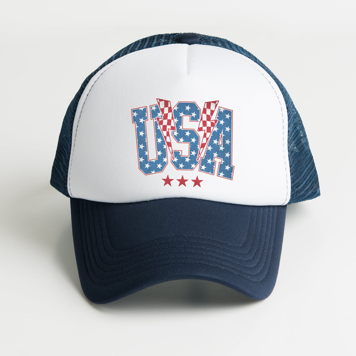 USA Checkered Lightning - Youth Graphic Foam Trucker Hat