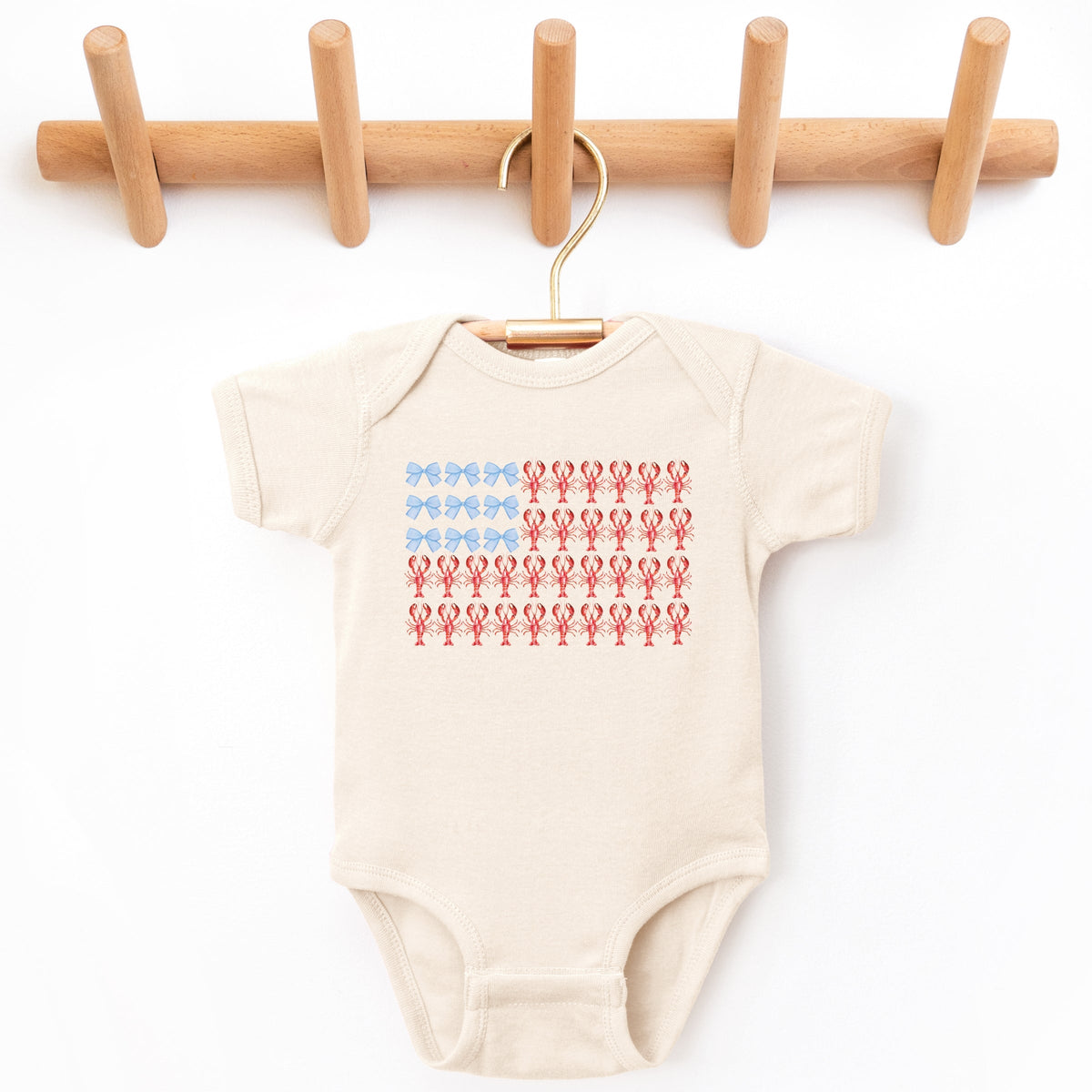 Lobster American Flag Coquette - Baby Short Sleeve Graphic Bodysuit