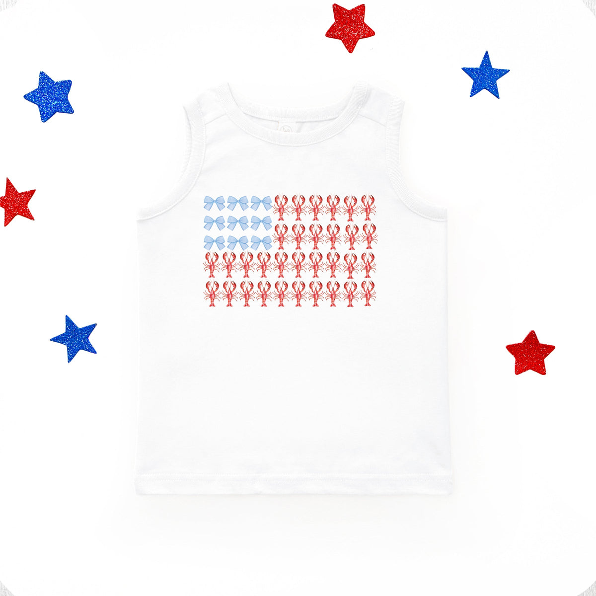 Lobster American Flag Coquette - Toddler Graphic Tank