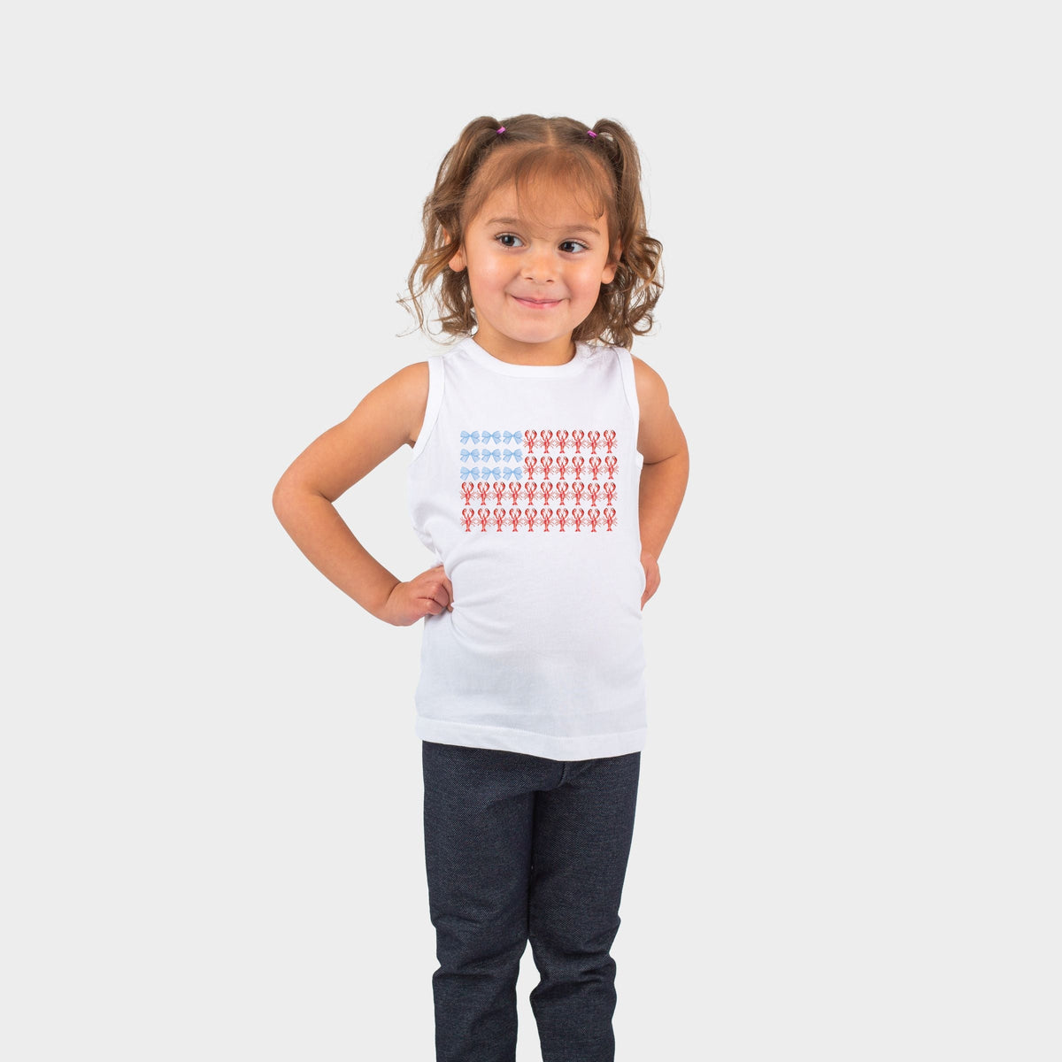 Lobster American Flag Coquette - Toddler Graphic Tank