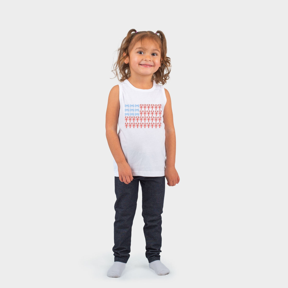 Lobster American Flag Coquette - Toddler Graphic Tank