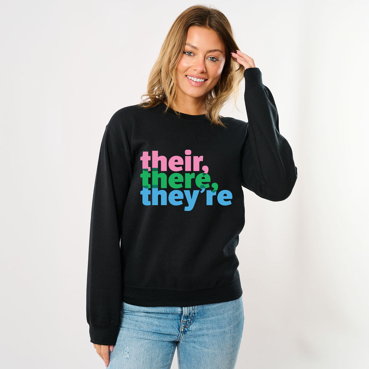 Their, There, They're Colorful - Women's Graphic Sweatshirt