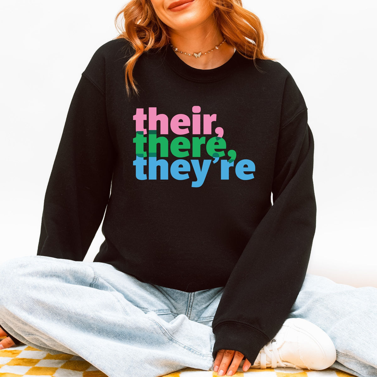 Their, There, They're Colorful - Women's Graphic Sweatshirt