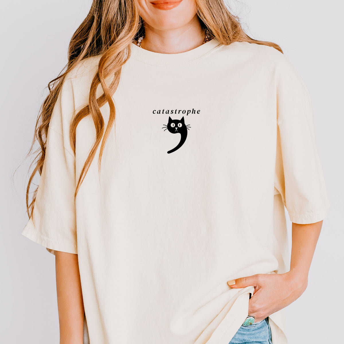 Catastrophe Pun - Women's Garment Dyed Graphic T-Shirt