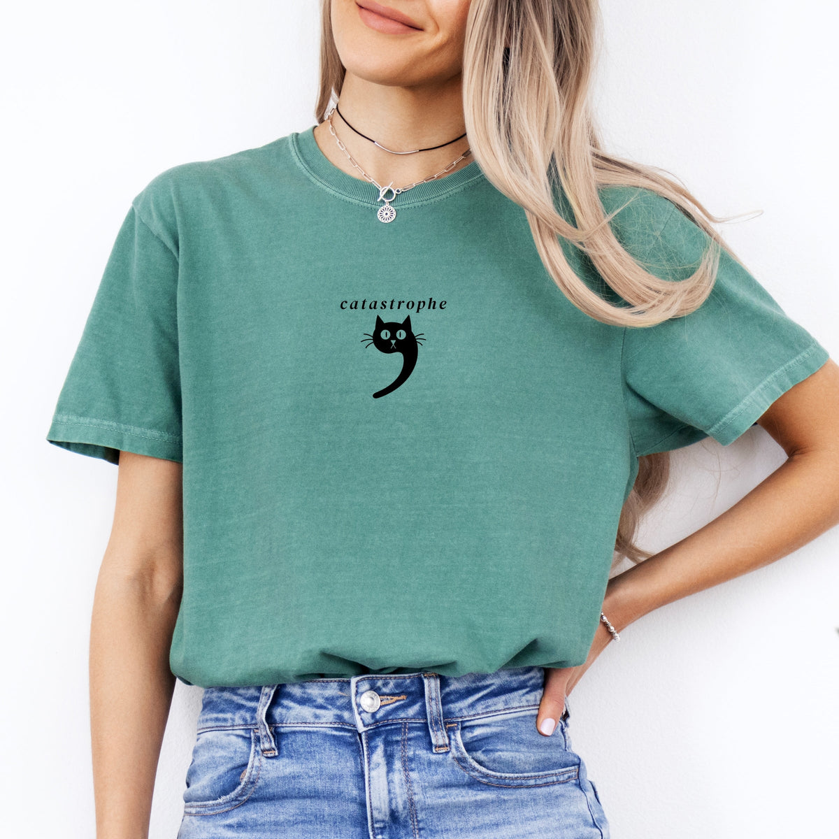 Catastrophe Pun - Women's Garment Dyed Graphic T-Shirt