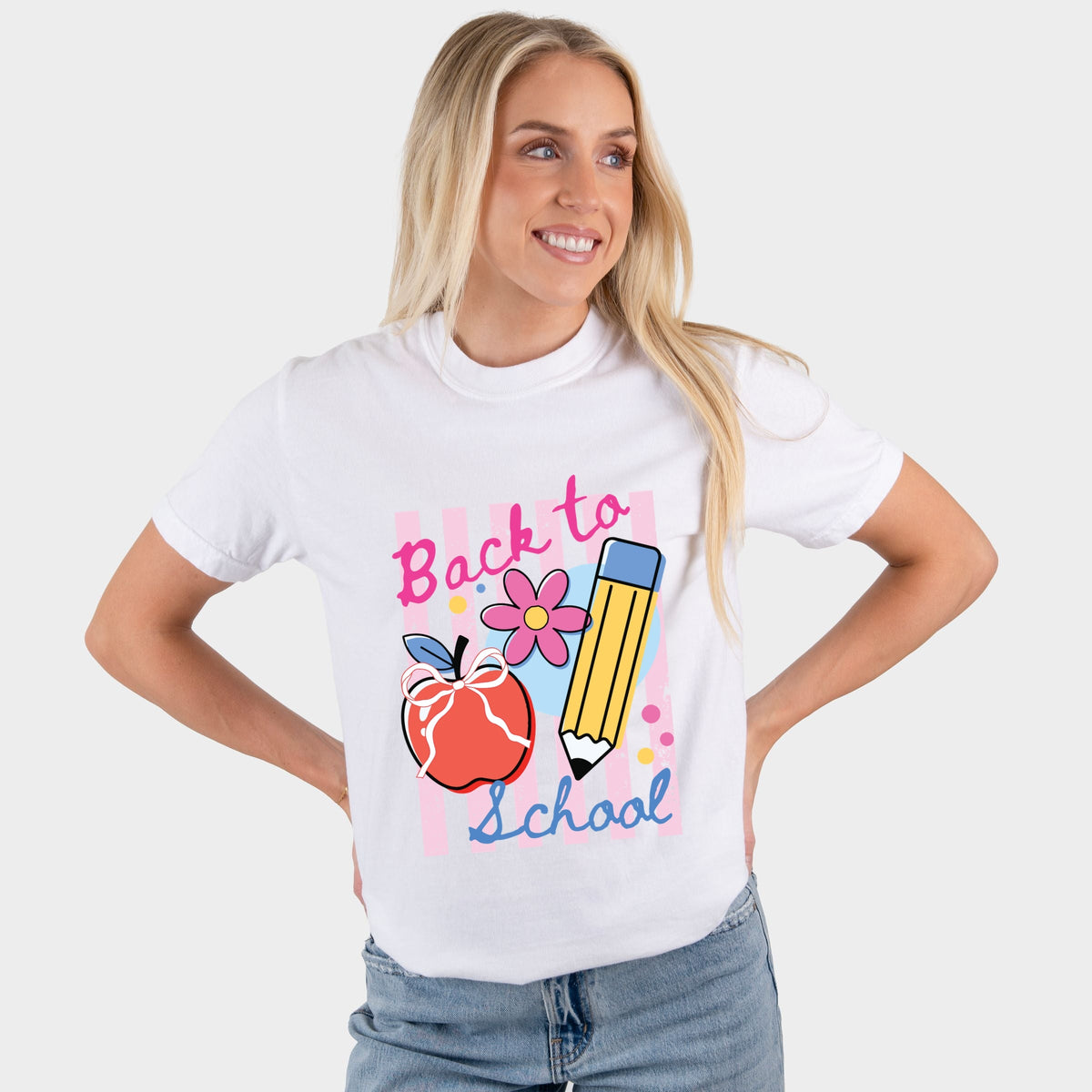Back To School Stripes - Women's Garment Dyed Graphic T-Shirt